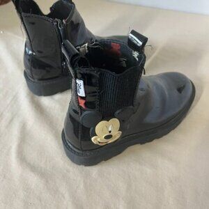 Zara Mickey Mouse Disney Girls Boots Black Size 13
